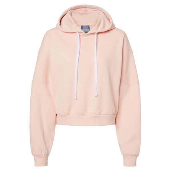 Women's Sueded Fleece Crop Hooded Sweatshirt Thumbnail