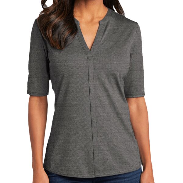 Women's Stretch Heather Open Neck Top Thumbnail