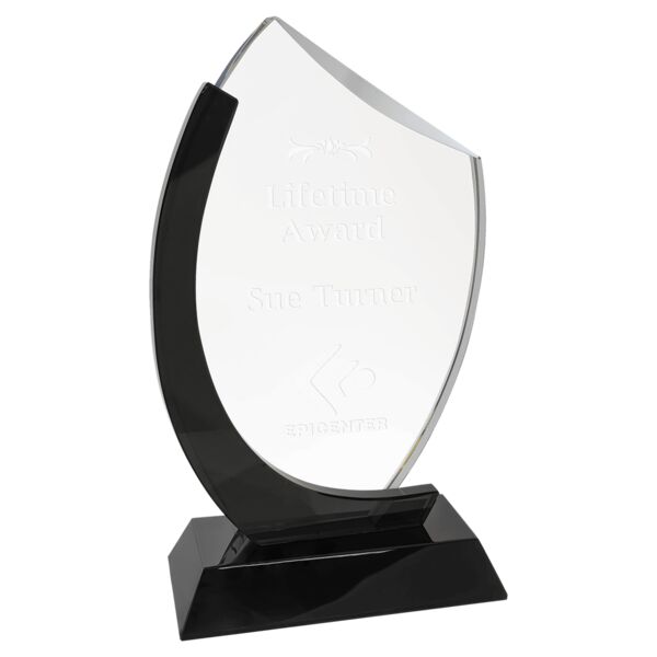 Clear/Black Crystal Slant Oval Thumbnail