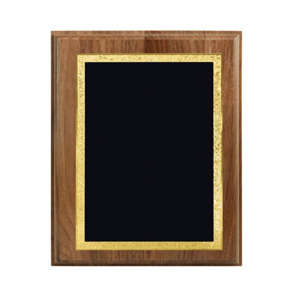 10 1/2" x 13" All American Walnut Step-Edge Plaque with plate Thumbnail