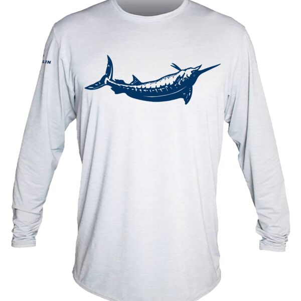 Women Custom Back Blue Marlin Anetik Pro Tech Long Sleeve T-Shirt Thumbnail